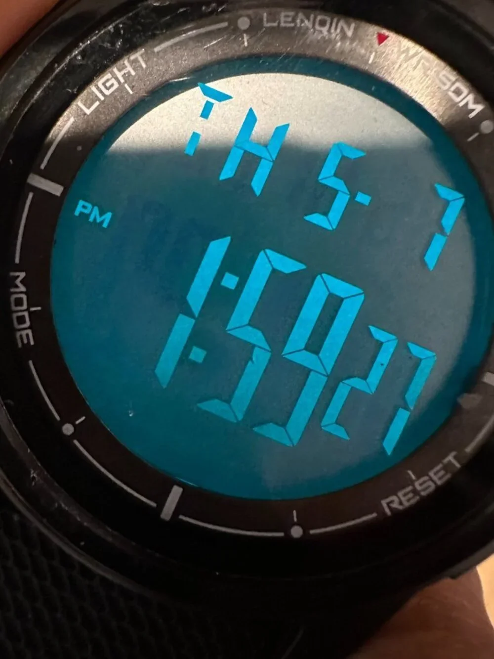 3/$30 Lenqin Digital Watch Men Black 43MM Round Dial Day Date New Battery 10